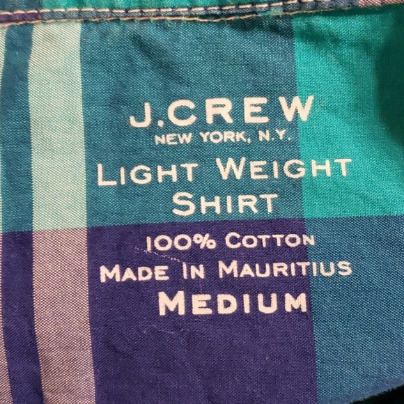 J crew lightweight button down bright green plaid - Picture 5 of 5